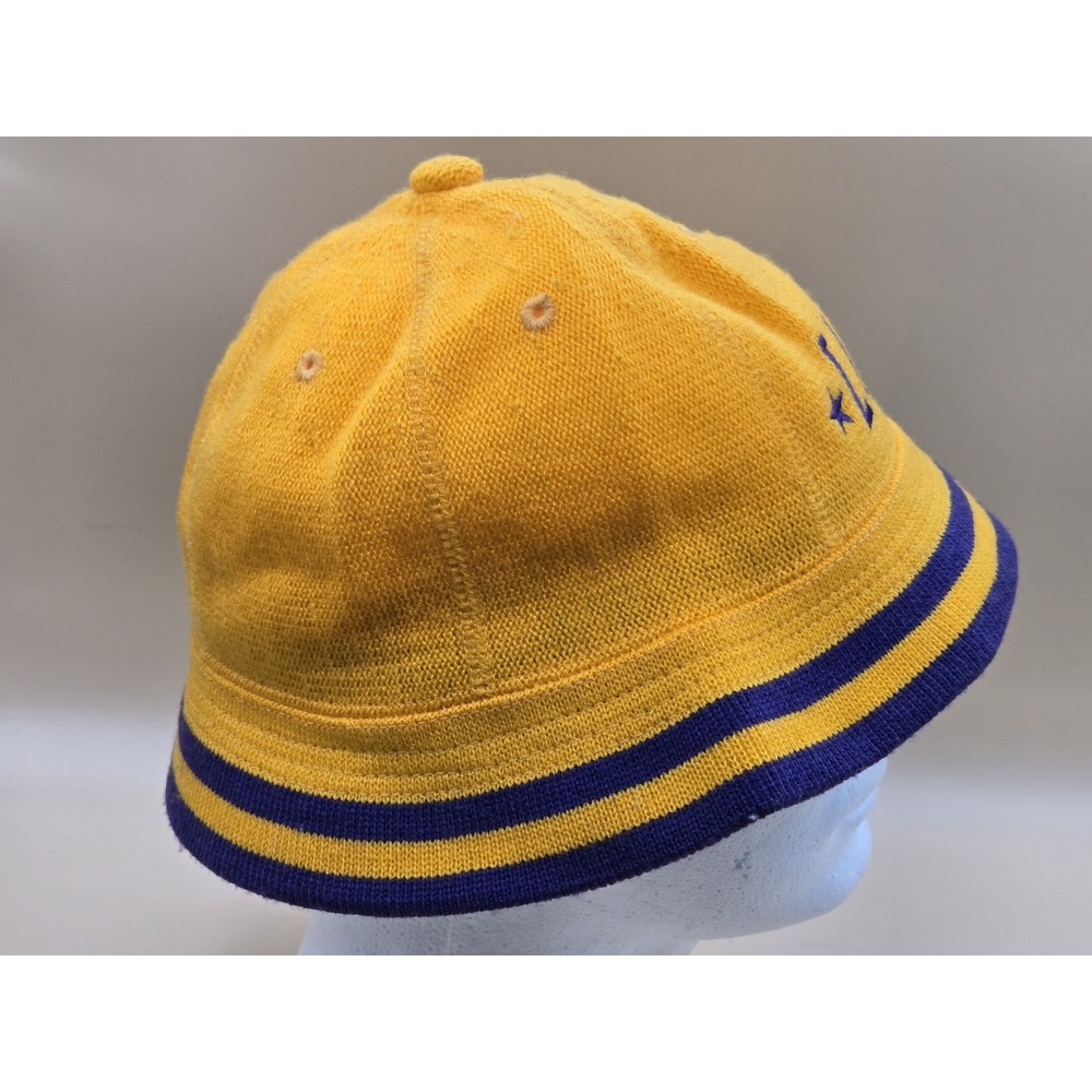 Vintage Nike Los Angeles Lakers Throwback Bucket Hat Yellow/Purple LA Lakers Cap - Picture 4 of 8